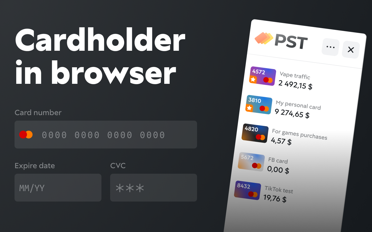 Cardholder, an advanced Google Chrome extension for making payments